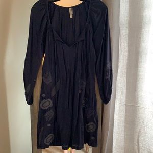 Navy embroidered boutique dress